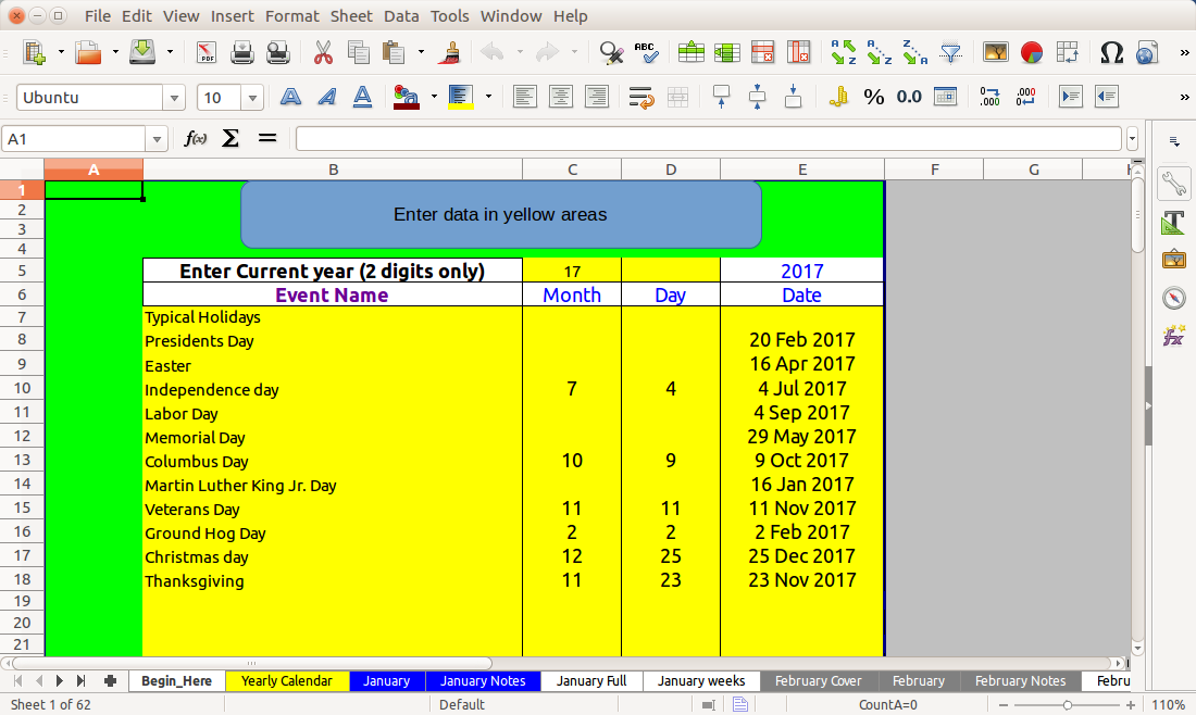 libreoffice spreadsheet