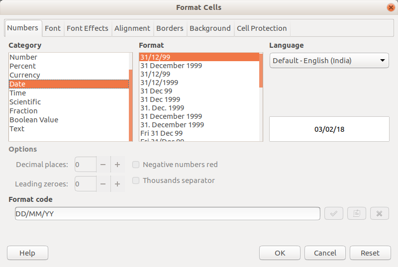 Date and Time Formats in LibreOffice Calc 